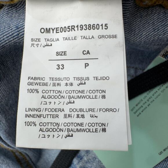 Off-White Jeans Men 33x31 Incompiuto Golden Ratio Graphic Italy Slim Straight - Picture 3 of 16